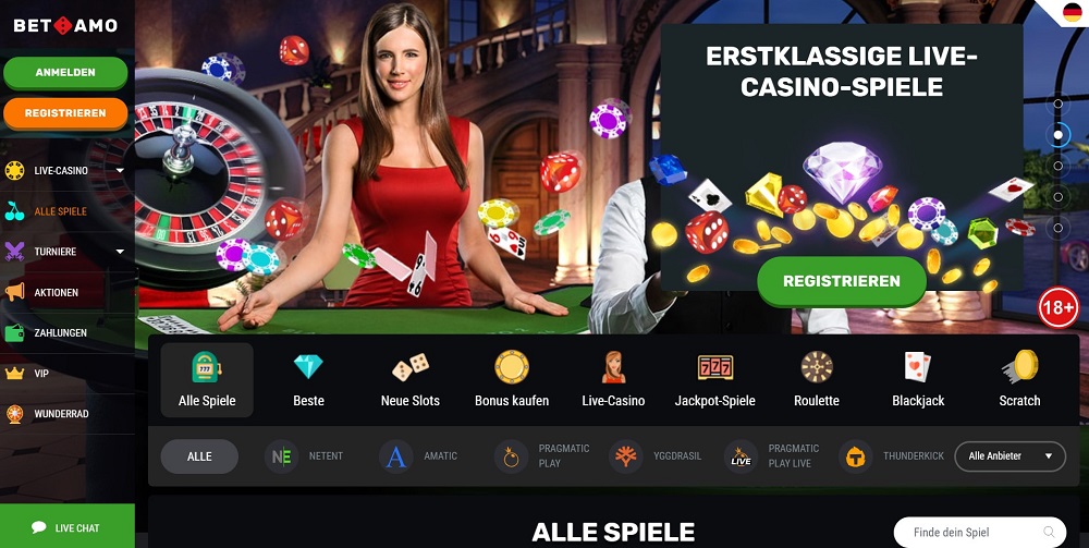 Betamo Casino Webseite