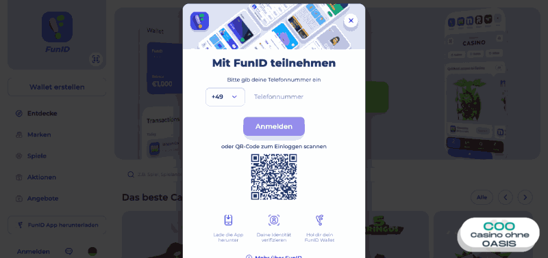FunID Wallet für das Casino erstellen