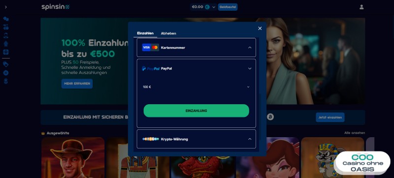 Einzahlung per Paypal im Casino ohne Lizenz