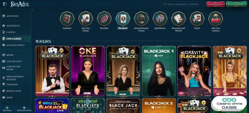 BetAlice - Live-Spiele spielen